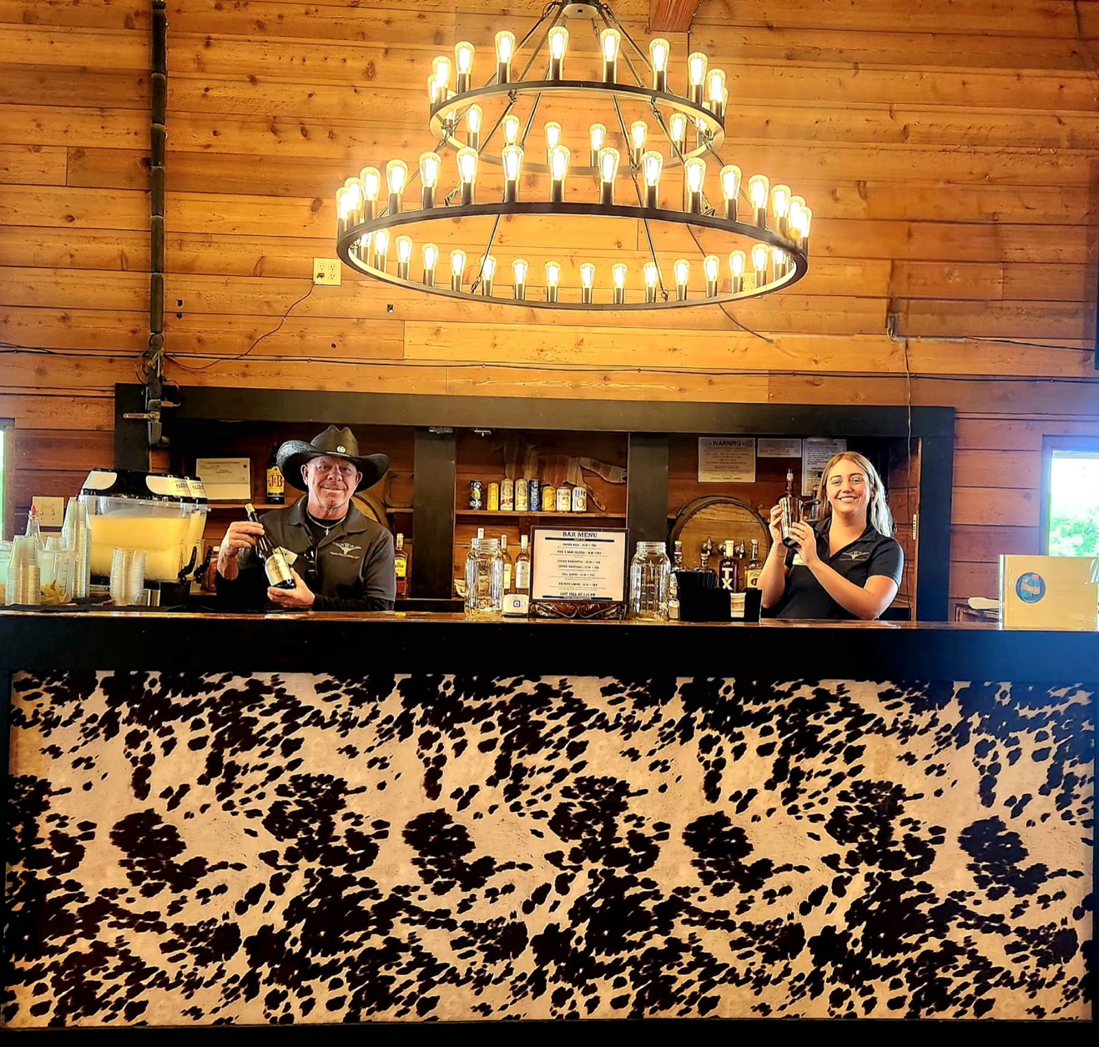 The bar staffed on an event night